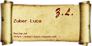 Zuber Luca névjegykártya
